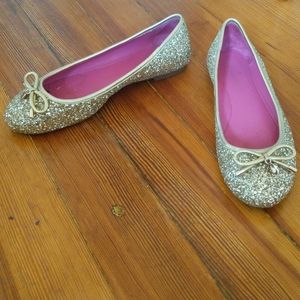 Kate Spade Gold Glitter Flats